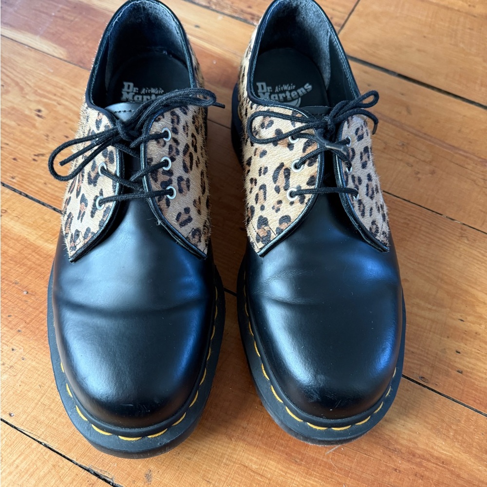 Dr. Martens Leopard Print Black Shoes